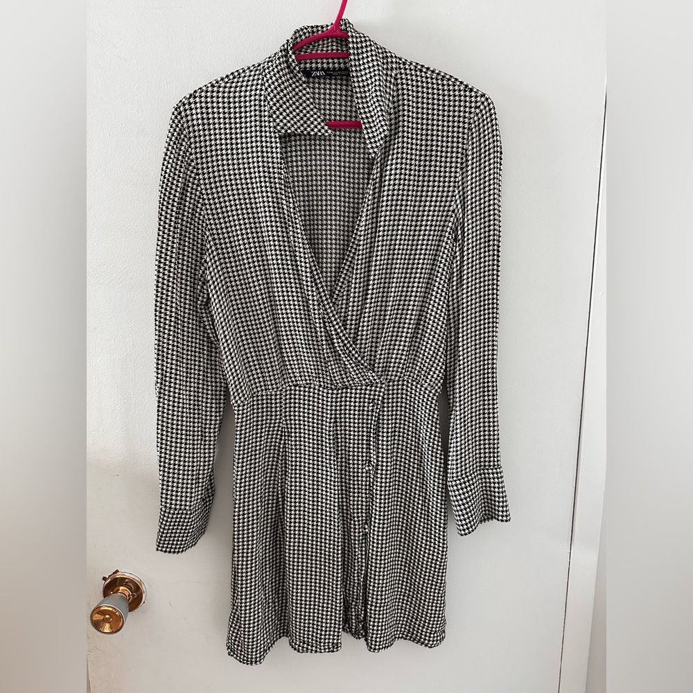 Zara Monochrome Houndstooth Garment